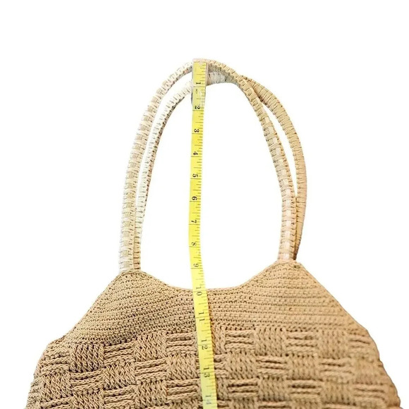 Stone Mountain Tan Weave Shoulder Bag Purse - Picture 5 of 10